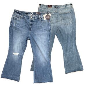 NWT Plus size Ava & Viv flare high-rise fitted hip and thigh. Super stretchy, 26